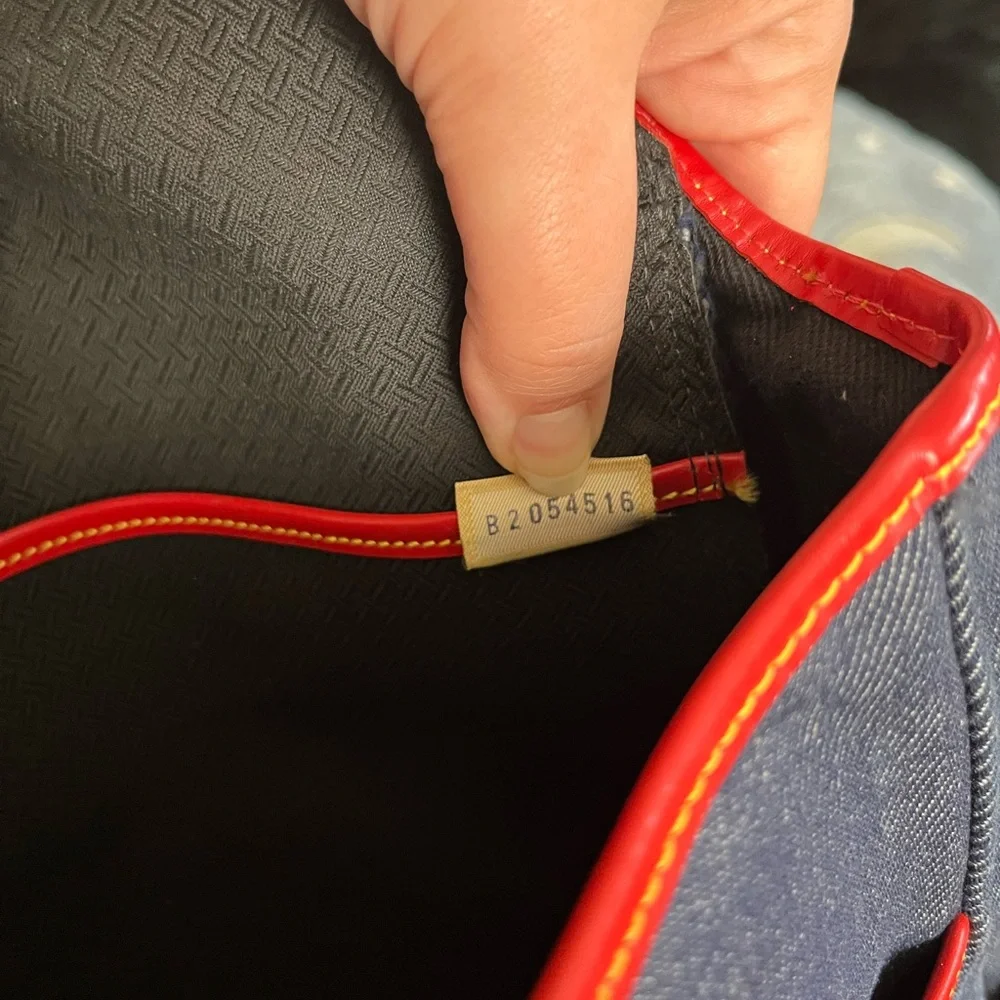 Dooney & Bourke vintage Denim Messenger Bag with Red Trim - Picture 7 of 9